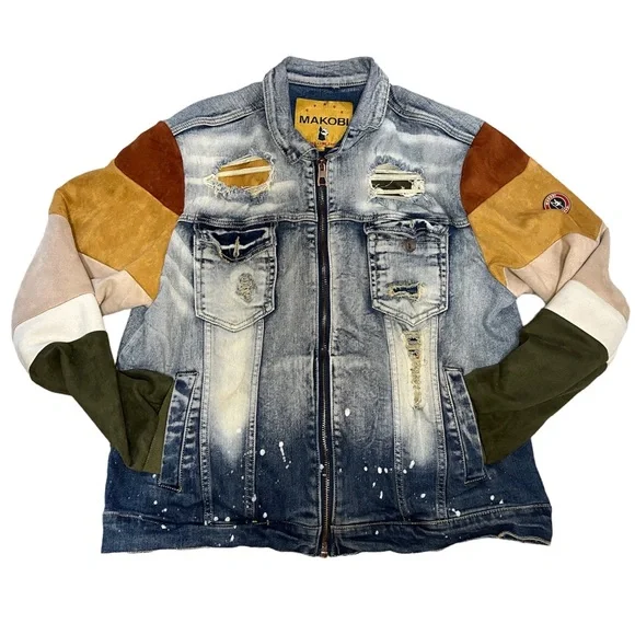 Makobi Jean Jacket With Suede Arms - Picture 1 of 11